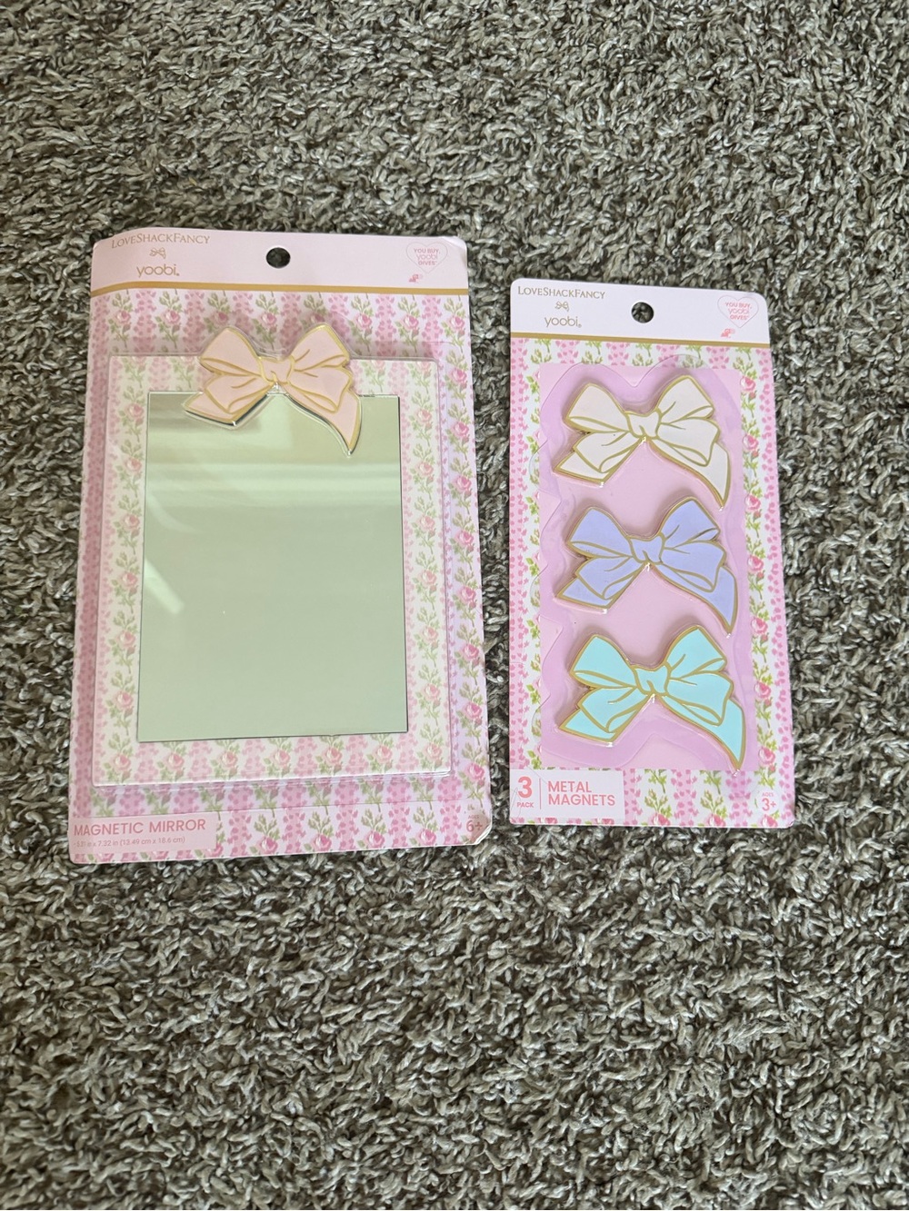 LoveShackFancy Magnetic Mirror  & Bow Metal Magnets